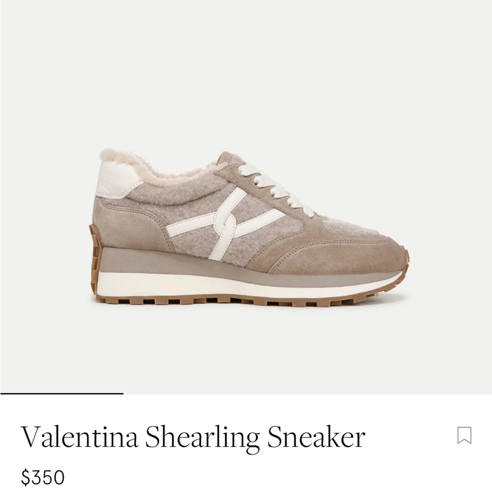 Veronica Beard Valentina Shearling Sneakers - Gray and White